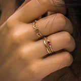 Celestia Rhodolite Garnet Diamond Ring