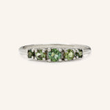 Autumn's Voice Green Tourmaline Tapered Wedding Band