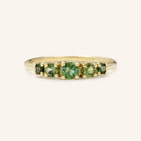 Autumn's Voice Green Tourmaline Tapered Wedding Band