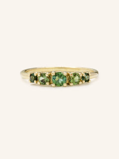 Autumn's Voice Green Tourmaline Tapered Wedding Band