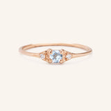 Dew Drops Aquamarine Diamond Ring