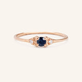 Dew Drops Blue Sapphire Diamond Ring