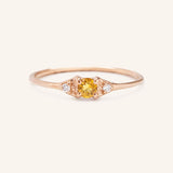 Dew Drops Citrine Diamond Ring