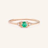 Dew Drops Emerald Diamond Ring