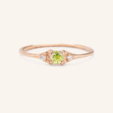 Dew Drops Peridot Diamond Ring
