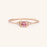 Dew Drops Pink Tourmaline Diamond Ring