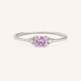 Dew Drops Amethyst Diamond Ring