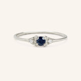 Dew Drops Blue Sapphire Diamond Ring