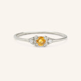 Dew Drops Citrine Diamond Ring
