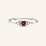 Dew Drops Garnet Diamond Ring