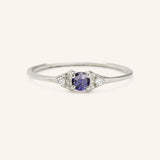 Dew Drops Iolite Diamond Ring