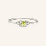 Dew Drops Peridot Diamond Ring