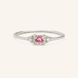 Dew Drops Pink Tourmaline Diamond Ring