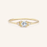 Dew Drops Aquamarine Diamond Ring