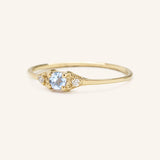Dew Drops Aquamarine Diamond Ring