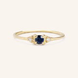 Dew Drops Blue Sapphire Diamond Ring