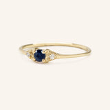 Dew Drops Blue Sapphire Diamond Ring