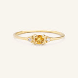 Dew Drops Citrine Diamond Ring