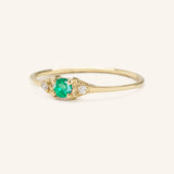 Dew Drops Emerald Diamond Ring