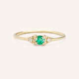 Dew Drops Emerald Diamond Ring