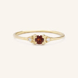 Dew Drops Garnet Diamond Ring