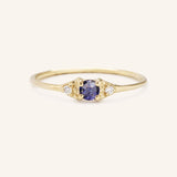 Dew Drops Iolite Diamond Ring