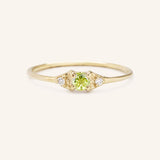 Dew Drops Peridot Diamond Ring