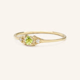 Dew Drops Peridot Diamond Ring