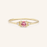 Dew Drops Pink Tourmaline Diamond Ring