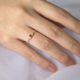 Dew Drops Rhodolite Garnet Diamond Ring
