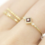 Wildflower Garnet Diamond Ring