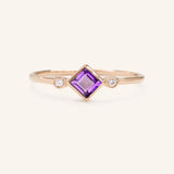 Wildflower Amethyst Diamond Ring