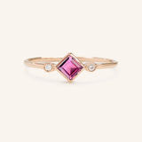 Wildflower Pink Tourmaline Diamond Ring