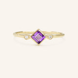 Wildflower Amethyst Diamond Ring