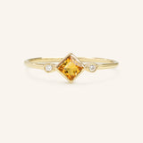 Wildflower Citrine Diamond Ring