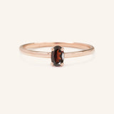 Scarlett Crown Garnet Solitaire Ring