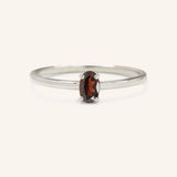 Scarlett Crown Garnet Solitaire Ring