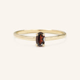Scarlett Crown Garnet Solitaire Ring