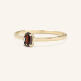 Scarlett Crown Garnet Solitaire Ring