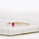 Scarlett Crown Ruby Diamond Ring Set