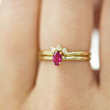 Scarlett Crown Ruby Diamond Ring Set