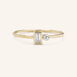 Rose Water Diamond Baguette Aquamarine Ring