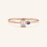 Rose Water Diamond Baguette Iolite Ring