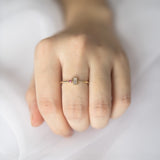 Rose Water Diamond Baguette Ruby Ring