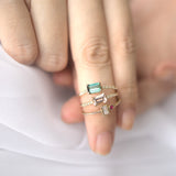 Rose Water Diamond Baguette Ruby Ring