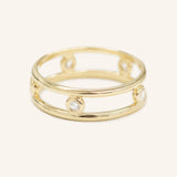 Journey By Rail White Sapphire Ring