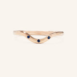 Sea Salt Three Blue Sapphire Curved Ring