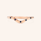 Sea Salt Five Blue Sapphire Curved Ring