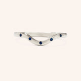 Sea Salt Five Blue Sapphire Curved Ring