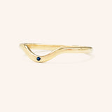 Sea Salt Single Blue Sapphire Curved Ring